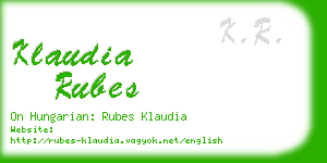 klaudia rubes business card